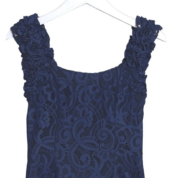 Lilly Pulitzer Mara Bright Navy About Face Two Tone Lace Dress Sleeveless Size 2 - Picture 3 of 16